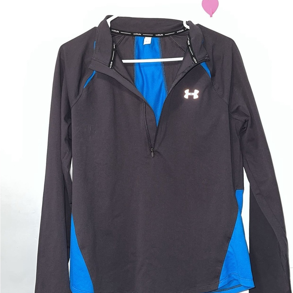 Under Armour Black and Blue Half-Zip Top